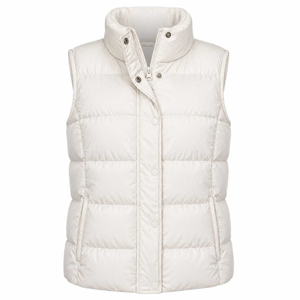Faded Glory Puffer Vest Women M 8-10 Arctic White Good Quilted Sleeveless Jacket